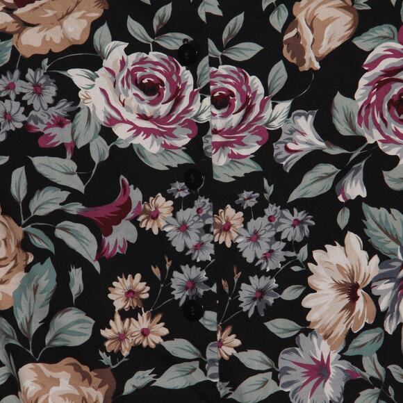 Vintage Lisa II 80s Lace Collar Floral Dress Size 14 Puff Sleeve - Picture 7 of 8